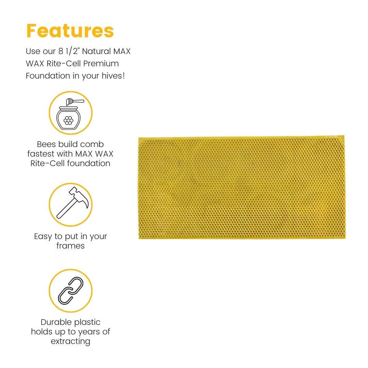 8 1/2" Natural Max Wax Rite-Cell Premium Foundation, Natural - Case of 100