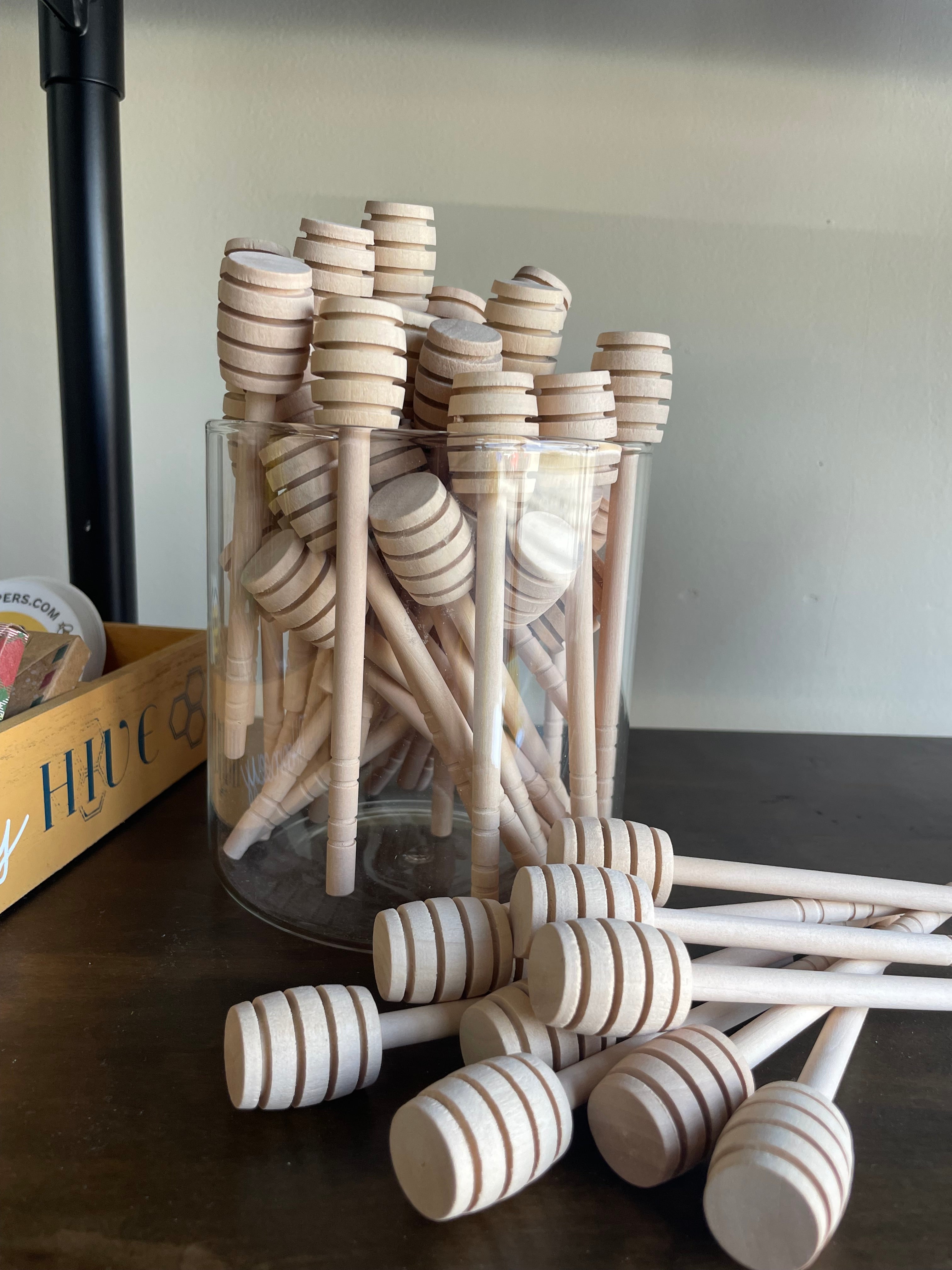 wooden honey dipper