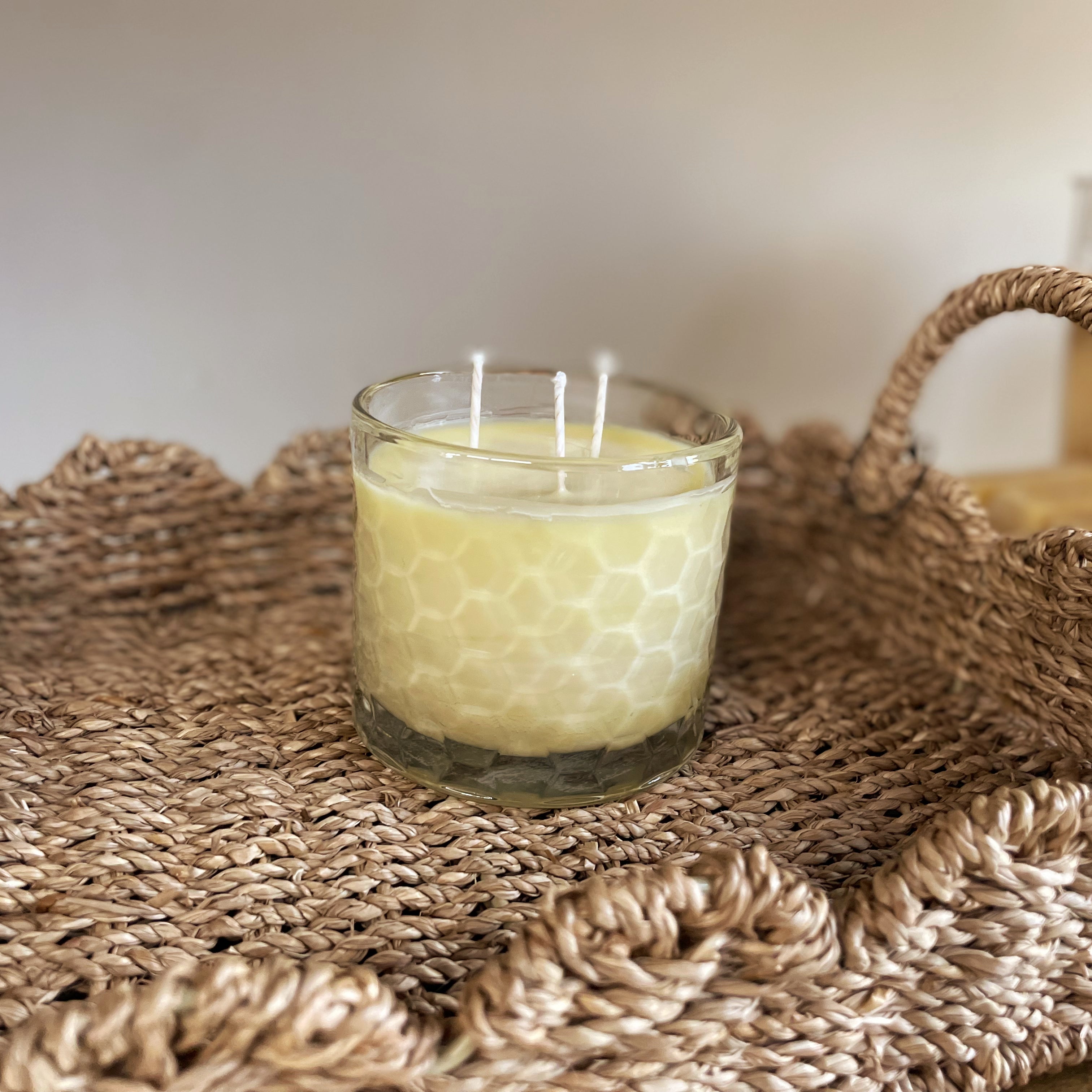 3 Wick Hand Poured Beeswax Candle