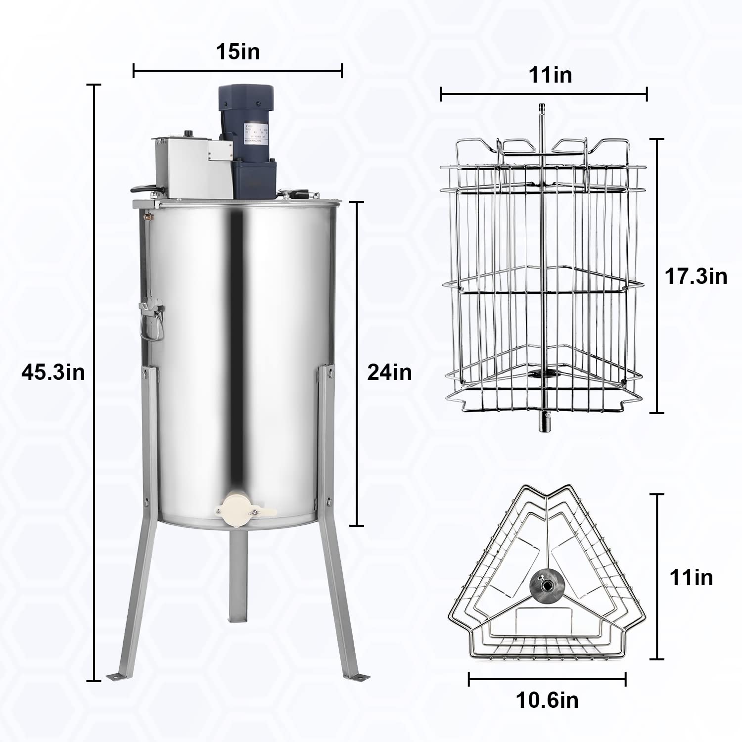 EXTRACTOR - 3 FRAME STAINLESS STEEL MOTORIZED